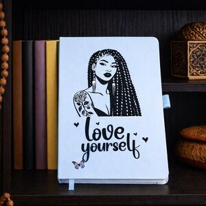 “Love Yourself” Journal with Black Art Design